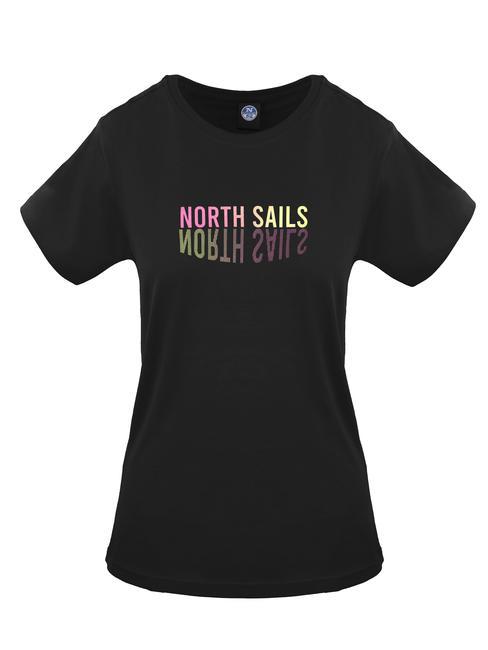 NORTH SAILS LOGO MIRROR T-shirt in cotone nero - T-shirt e Top Donna