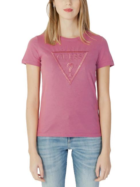GUESS ANGELINA T-shirt in cotone vintage blush - T-shirt e Top Donna