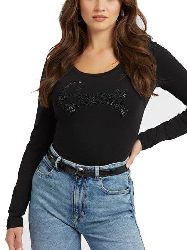 GUESS ADRIANA T-shirt in cotone jetbla - T-shirt e Top Donna