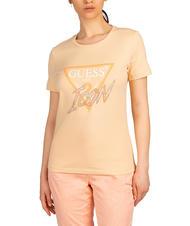 GUESS ICON T-shirt in cotone sandy peach - T-shirt e Top Donna - 1