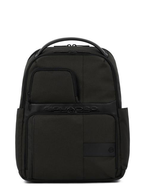 PIQUADRO WOLLEM Zaino in pelle e tessuto, porta pc 14" Nero - Zaini da lavoro porta PC
