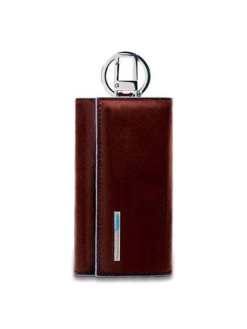 PIQUADRO BLUE SQUARE Astuccio portachiavi in pelle  MOGANO - Portachiavi