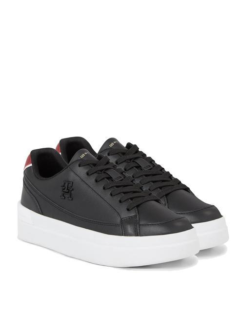 TOMMY HILFIGER TH ELEVATED COURT Sneakers in pelle NERO - Scarpe Donna