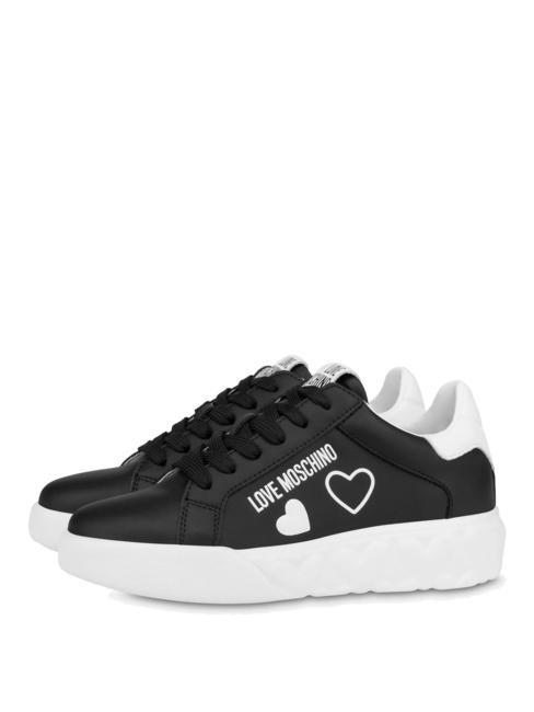 LOVE MOSCHINO HEART LOVE Sneakers in pelle Nero - Scarpe Donna