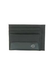 PIQUADRO MACBETH Porta carte in pelle e tessuto Nero - Portafogli Uomo - 1