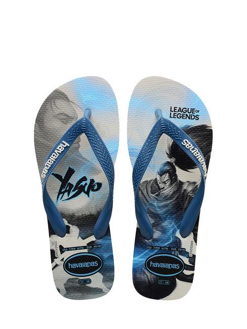 HAVAIANAS TOP LEAGUE OF LEGENDS Infradito in gomma white / blue comfy - Scarpe Unisex