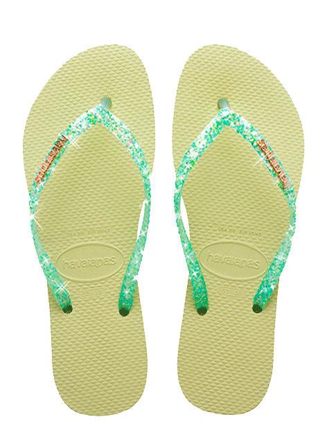 HAVAIANAS SLIM GLITTER FLOURISH Infradito in gomma green garden - Scarpe Donna
