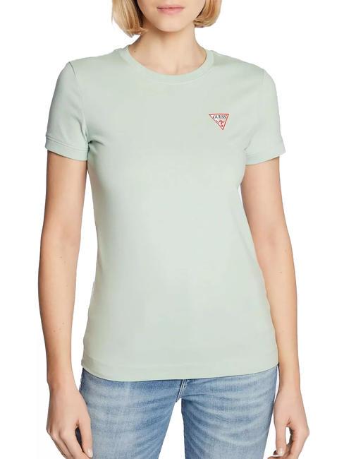 GUESS MINI TRIANGLE T-shirt slim fit soft mint - T-shirt e Top Donna