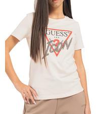 GUESS ICON T-shirt logo perline pearl powder - T-shirt e Top Donna - 1