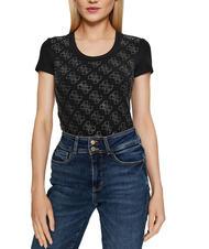 GUESS ALLOVER T-shirt con logo all over jetbla - T-shirt e Top Donna - 1