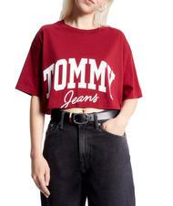 TOMMY HILFIGER TOMMY JEANS New Varsity T-Shirt in cotone rouge - T-shirt e Top Donna - 1