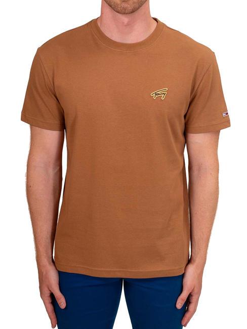 TOMMY HILFIGER TJ CLASSIC GOLD SIGNATURE T-shirt in cotone desert khaki - T-shirt Uomo
