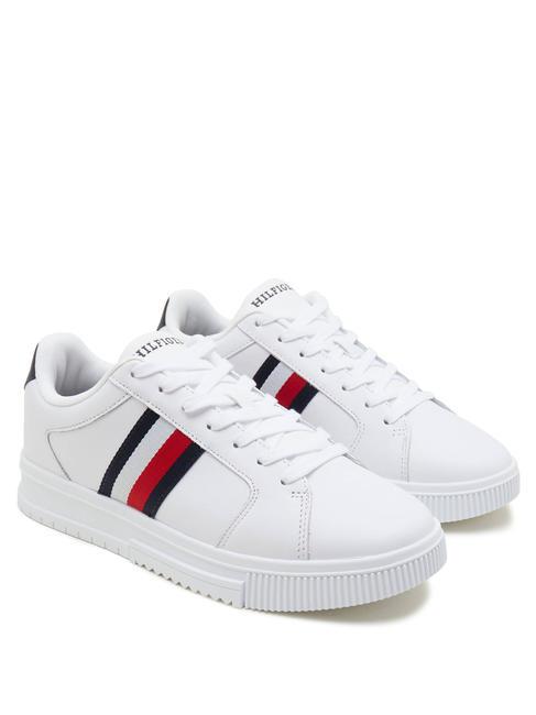 TOMMY HILFIGER SUPERCUP STRIPES Sneakers in pelle white - Scarpe Uomo