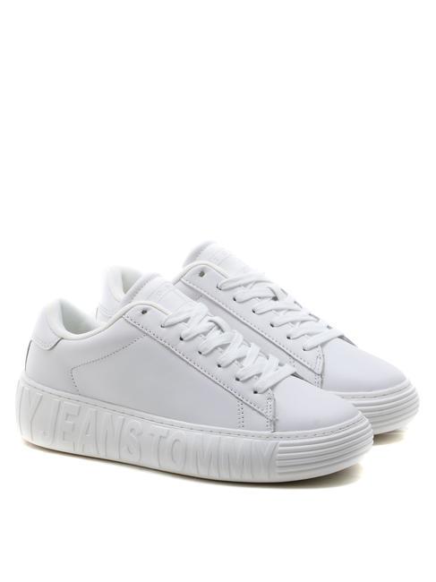 TOMMY HILFIGER TOMMY JEANS Leather Cupsole Sneakers in pelle white - Scarpe Donna