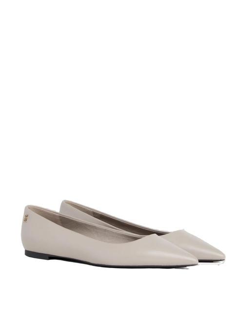 TOMMY HILFIGER ESSENTIAL POINTED Ballerine in pelle smooth taupe - Scarpe Donna