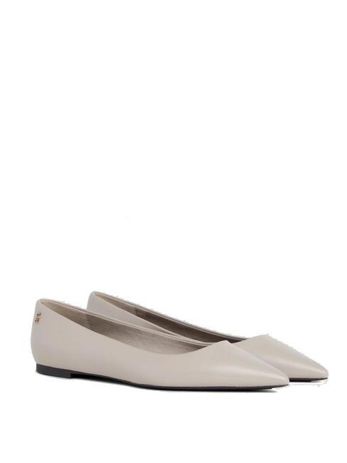 TOMMY HILFIGER ESSENTIAL POINTED Ballerine in pelle smooth taupe - Scarpe Donna