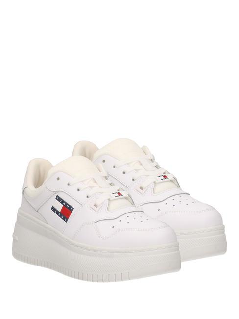 TOMMY HILFIGER TOMMY JEANS Retro Basket Sneakers in pelle white - Scarpe Donna