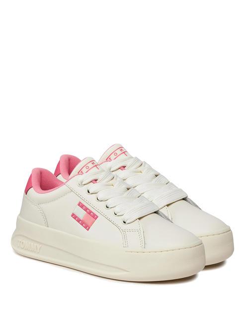 TOMMY HILFIGER TOMMY JEANS CITY  Sneakers in pelle ivory / doll pink - Scarpe Donna