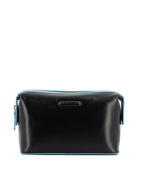 PIQUADRO BLUE SQUARE Beauty in pelle Nero - Beauty Case
