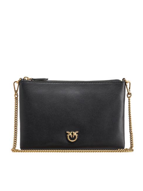 PINKO FLAT CLASSIC Pochette con tracolla catena nero-antique gold - Borse Donna