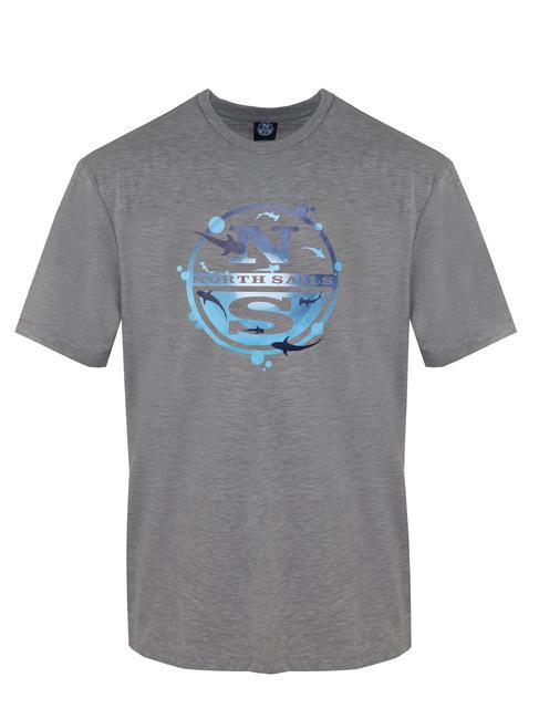 NORTH SAILS SEA LOGO T-shirt in cotone grigio - T-shirt Uomo
