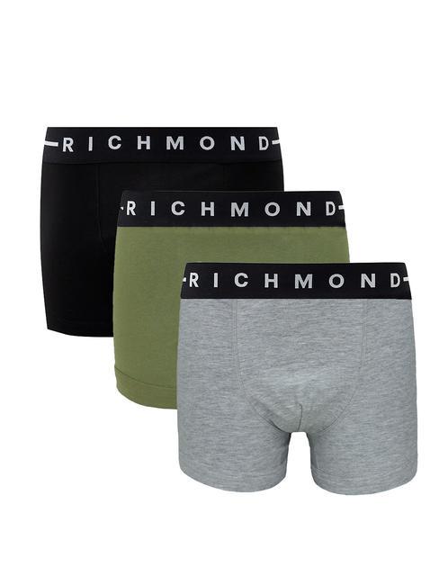 JOHN RICHMOND FLORENCE TRIPACK Set 3 trunks boxer bk/gry/grn - Slip Uomo
