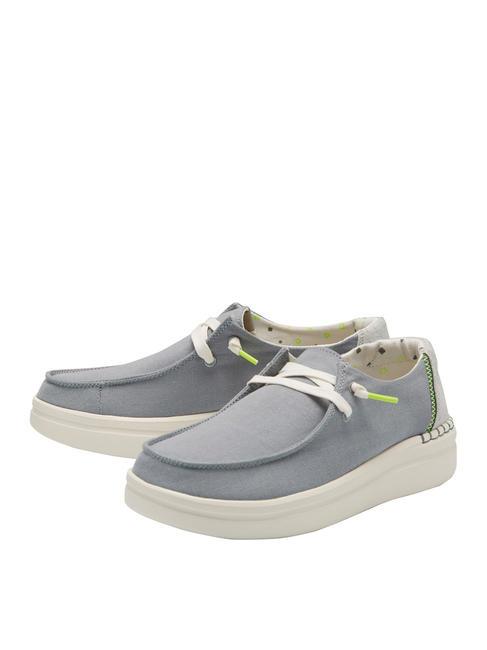 HEY DUDE WENDY RISE Scarpa mocassino easy-on in misto lino chambray abyss blue - Scarpe Donna