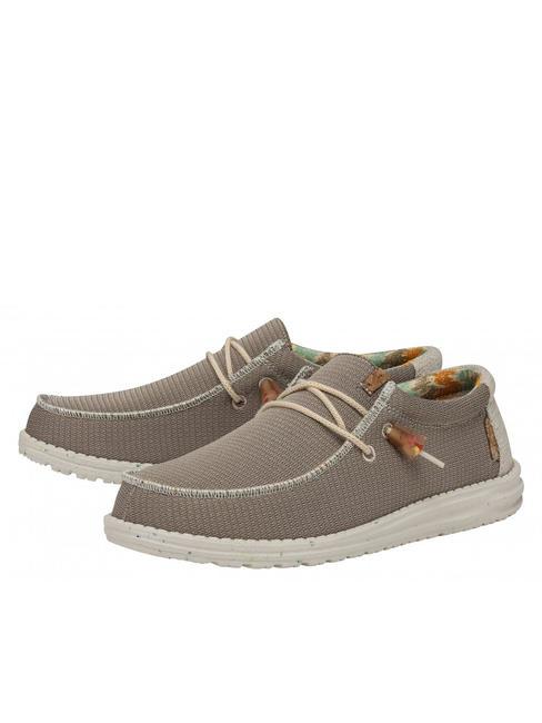 HEY DUDE WALLY KNIT Scarpa easy on in tessuto a maglie deseert brown - Scarpe Uomo