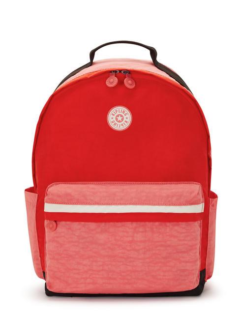 KIPLING DAMIEN L Zaino con porta pc 15.6" tango pink block - Zaini Scuola & Tempo Libero