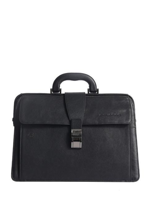 PIQUADRO BLACK SQUARE Doctor Bag in pelle, porta PC 13" Nero - Cartelle Lavoro