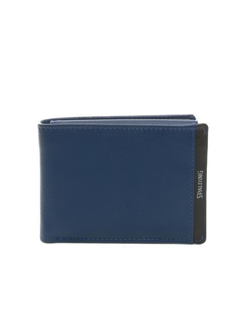 SPALDING STRIPE Portafoglio in pelle con flap navy/brown - Portafogli Uomo