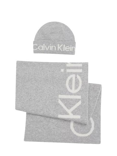 CALVIN KLEIN GIFTBOX REVERSO TONAL Cappello e sciarpa mid grey heather - Sciarpe