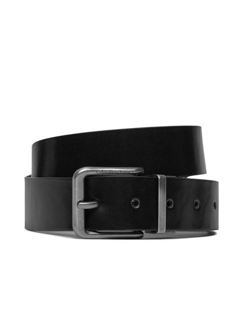 CALVIN KLEIN CK JEANS GIFTBOX Cintura reversibile in pelle black/black allover print - Cinture