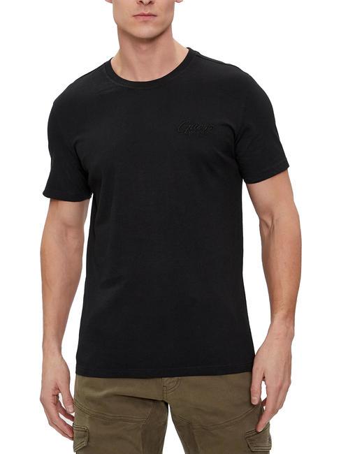 GUESS TRIANGLE ITALIS T-shirt in cotone jetbla - T-shirt Uomo