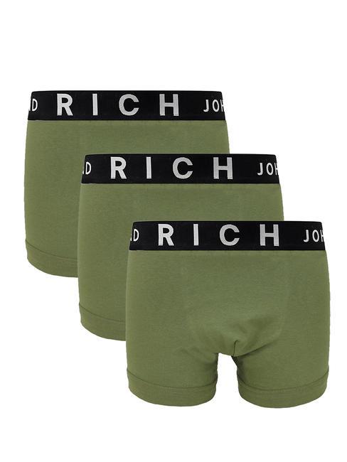 JOHN RICHMOND LONDON TRIPACK Set 3 trunks boxer green mil. - Slip Uomo