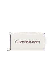 CALVIN KLEIN LETTERING LOGO Portafoglio grande zip around ivory - Portafogli Donna - 1