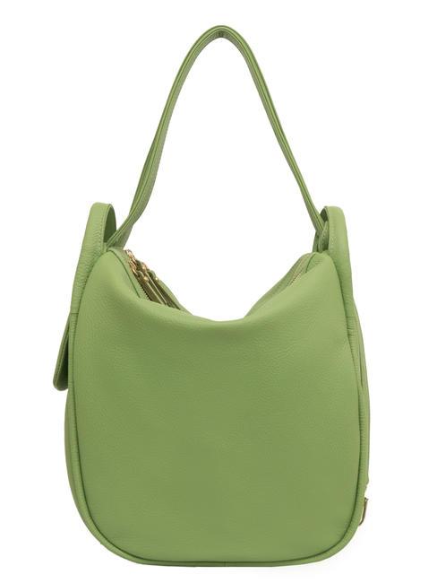 LESAC TRIO Zaino sacca in pelle martellata verde mela - Borse Donna