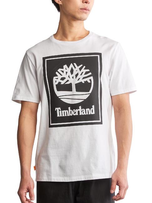 TIMBERLAND STACK T-shirt in cotone white/black - T-shirt Uomo