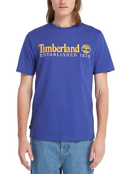 TIMBERLAND ESTABILISHED 1973 T-shirt in cotone clematis blue wb - T-shirt Uomo