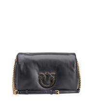 PINKO LOVE CLICK PUFF CLASSIC Borsa a tracolla in pelle nero limousine block color - Borse Donna - 1