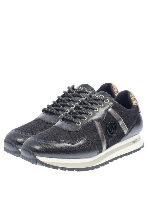 LIUJO WONDER 629 Sneakers metallic glitter nero - Scarpe Donna