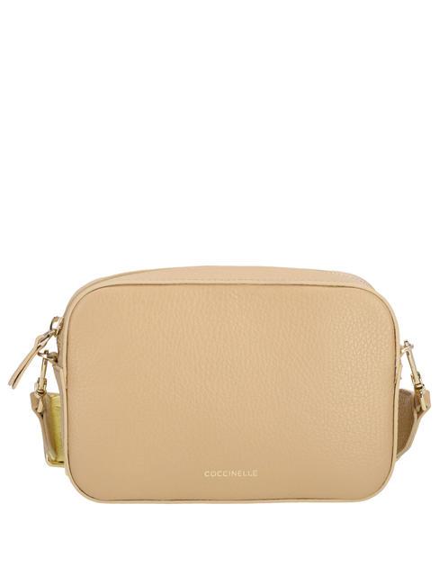 COCCINELLE TEBE Borsa a tracolla in pelle martellata fresh beige - Borse Donna