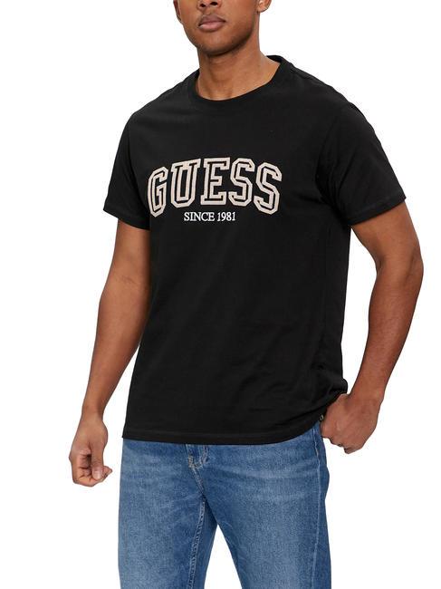 GUESS COLLEGE T-shirt in cotone jetbla - T-shirt Uomo
