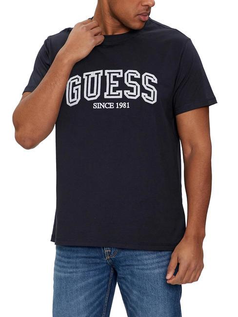 GUESS COLLEGE T-shirt in cotone smartblue - T-shirt Uomo