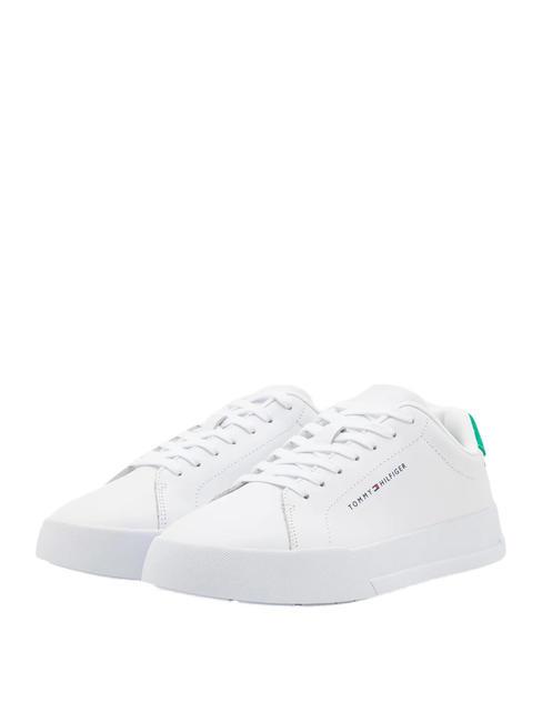 TOMMY HILFIGER TH COURT Sneakers in pelle white/olympic green - Scarpe Uomo