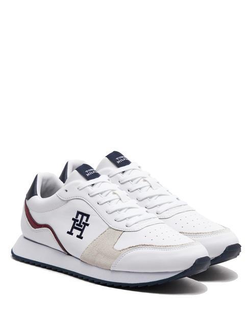 TOMMY HILFIGER TH RUNNER EVO LTH MIX Sneakers in pelle white - Scarpe Uomo