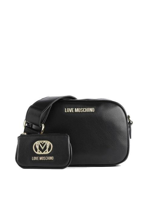 LOVE MOSCHINO METALLIC LOGO Borsa camera case con pouch Nero - Borse Donna