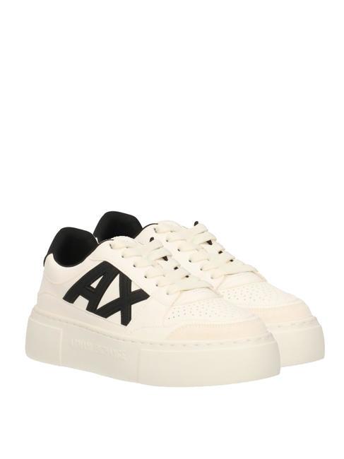 ARMANI EXCHANGE AX LOGO Sneakers platfom off white+black - Scarpe Donna