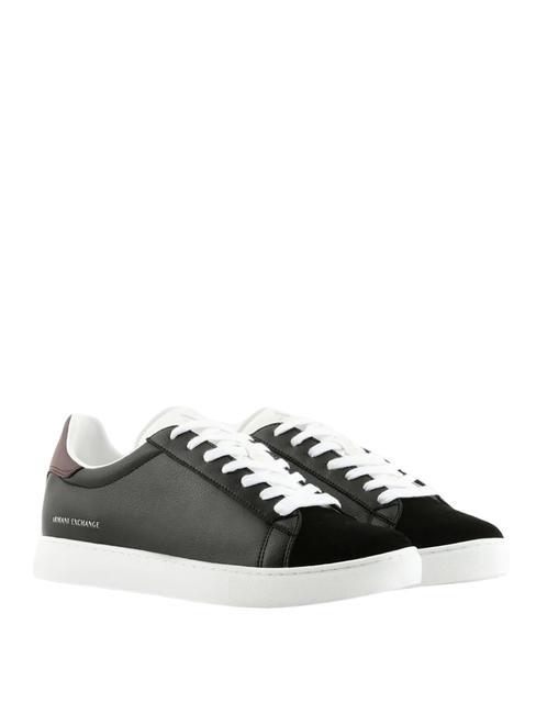 ARMANI EXCHANGE A|X Sneakers in pelle black+wine+op.white - Scarpe Uomo