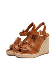 TOMMY HILFIGER TH Sandali pelle alti zeppa espadrillas - Scarpe Donna